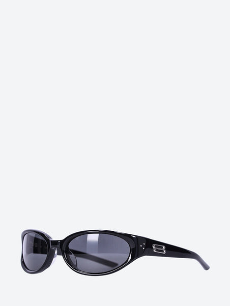 Sunglasses goggle shape blk frame