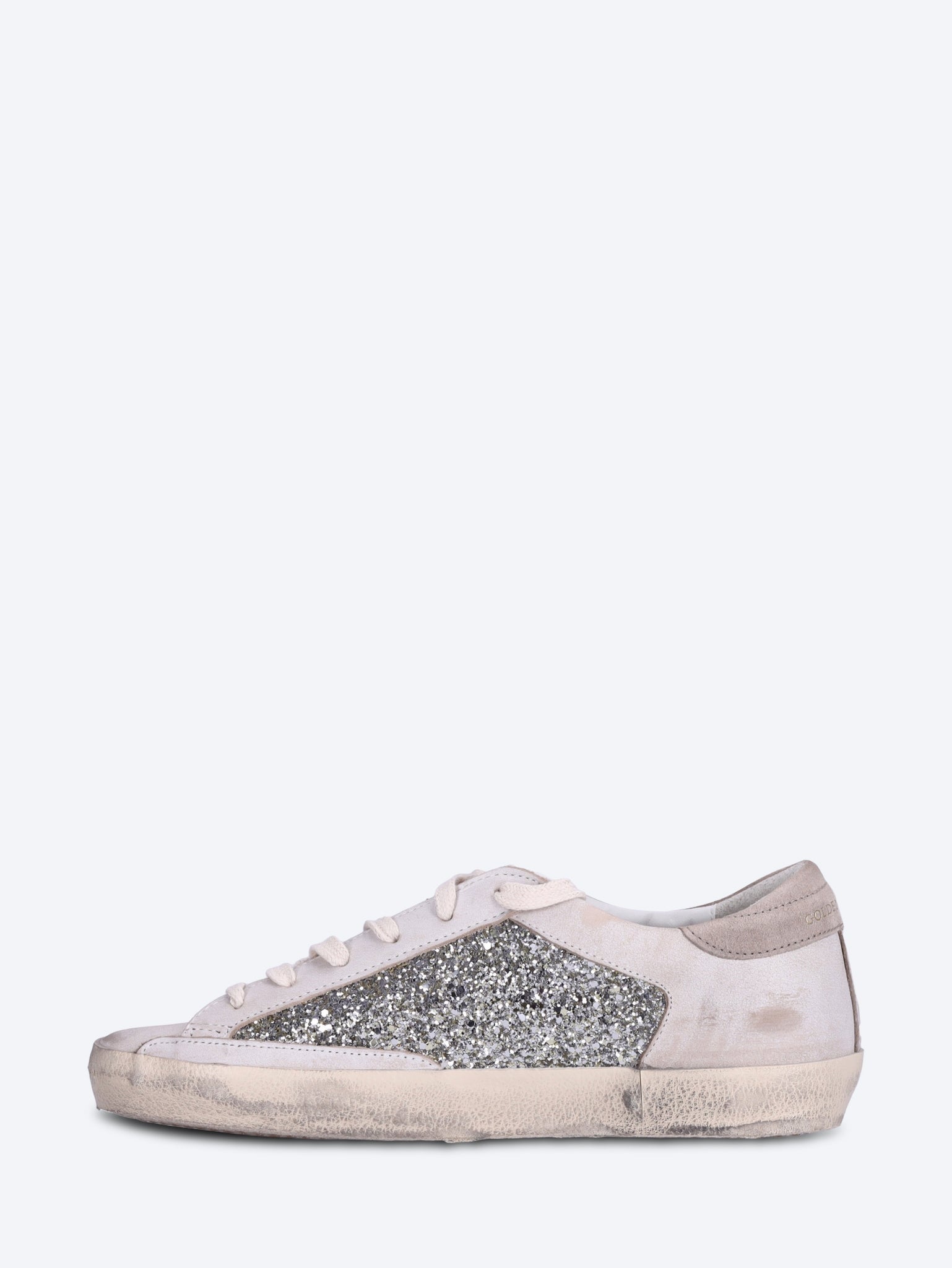 Superstar-Sneaker aus Glitzer und Leder mit Stern-Absatz aus Leder und Wildleder 4