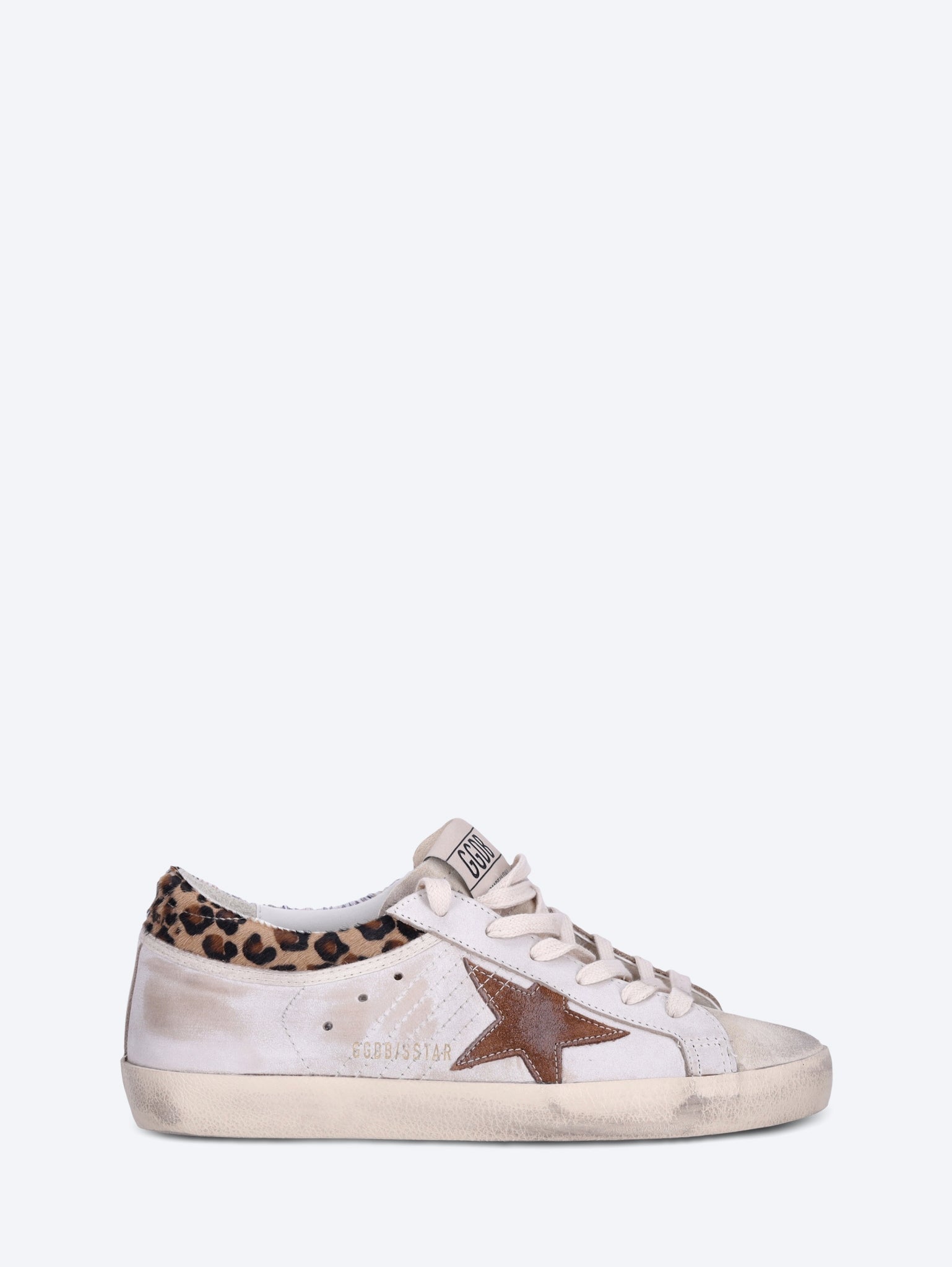 Super star leather horsy leo printed collar suede star sneakers 1