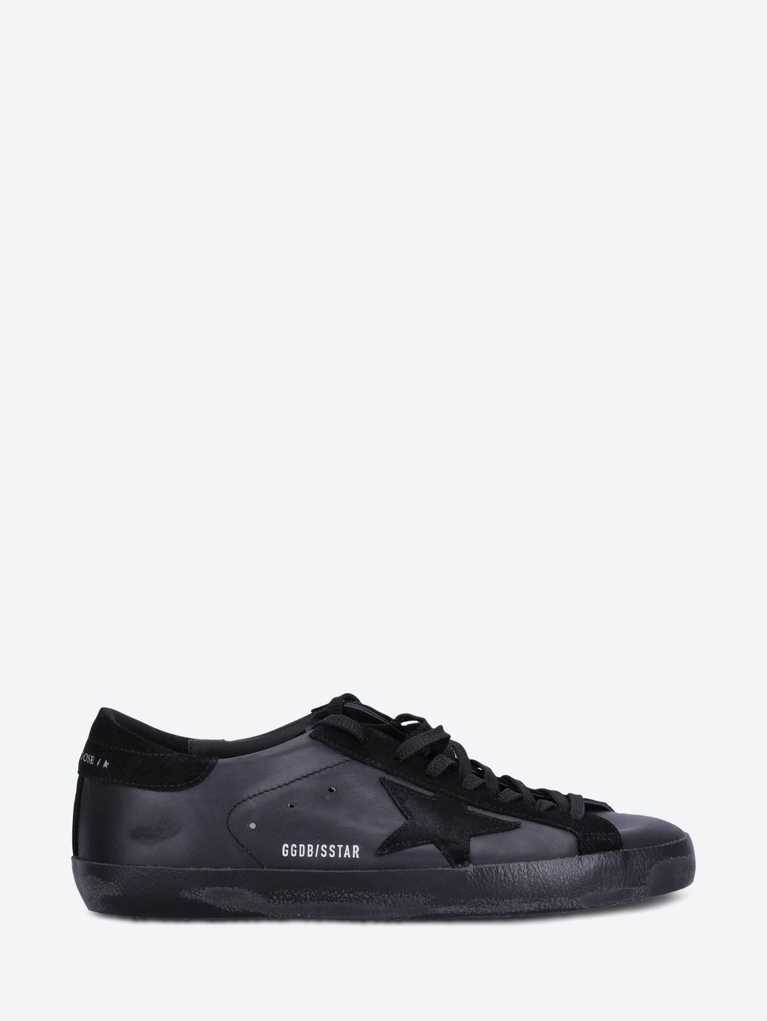 Baskets à talon étoile et liste en daim avec bout et languette en cuir nappa Super Star 1