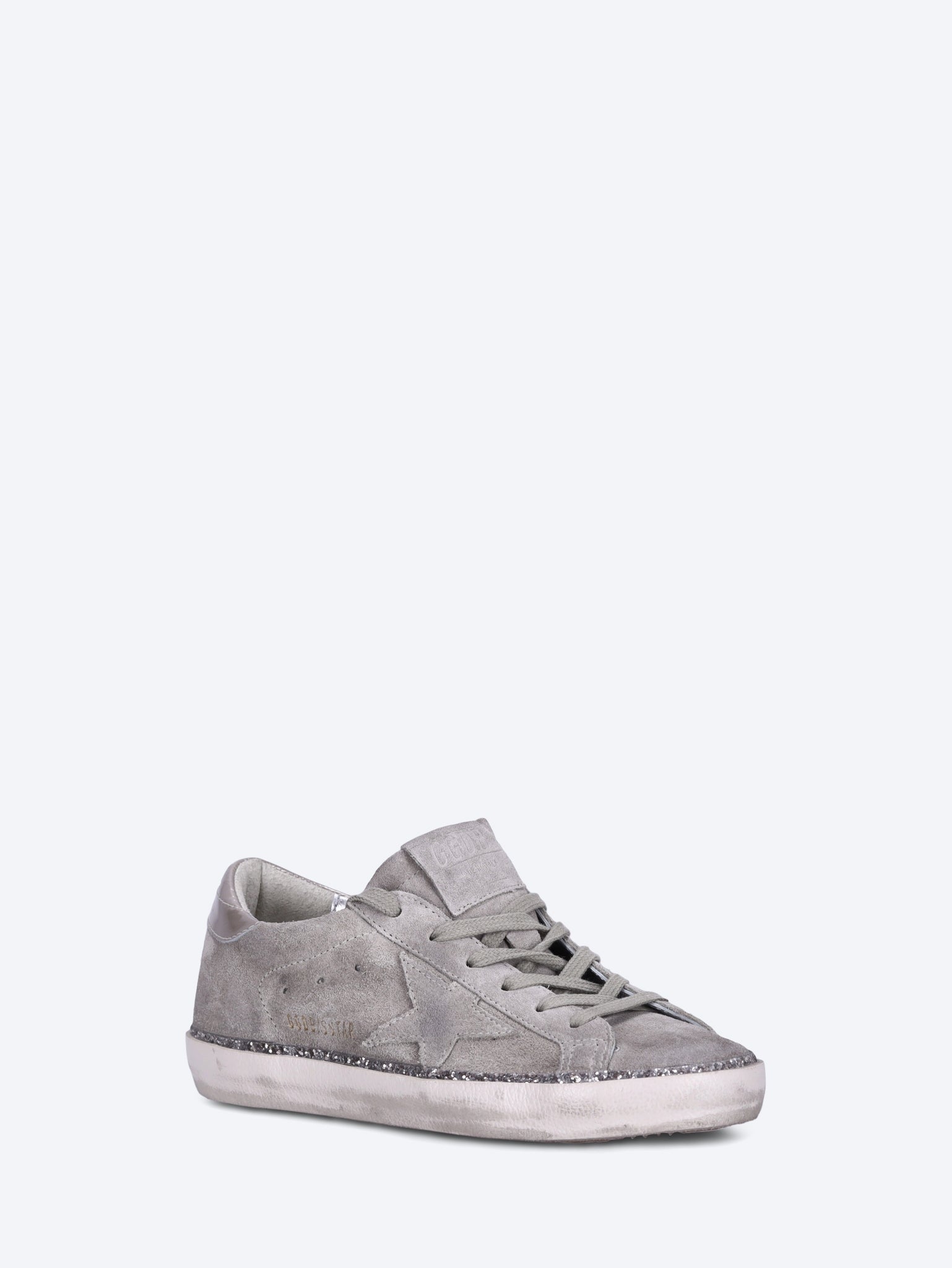 Super star suede star laminated nappa upper glitter sneakers 2
