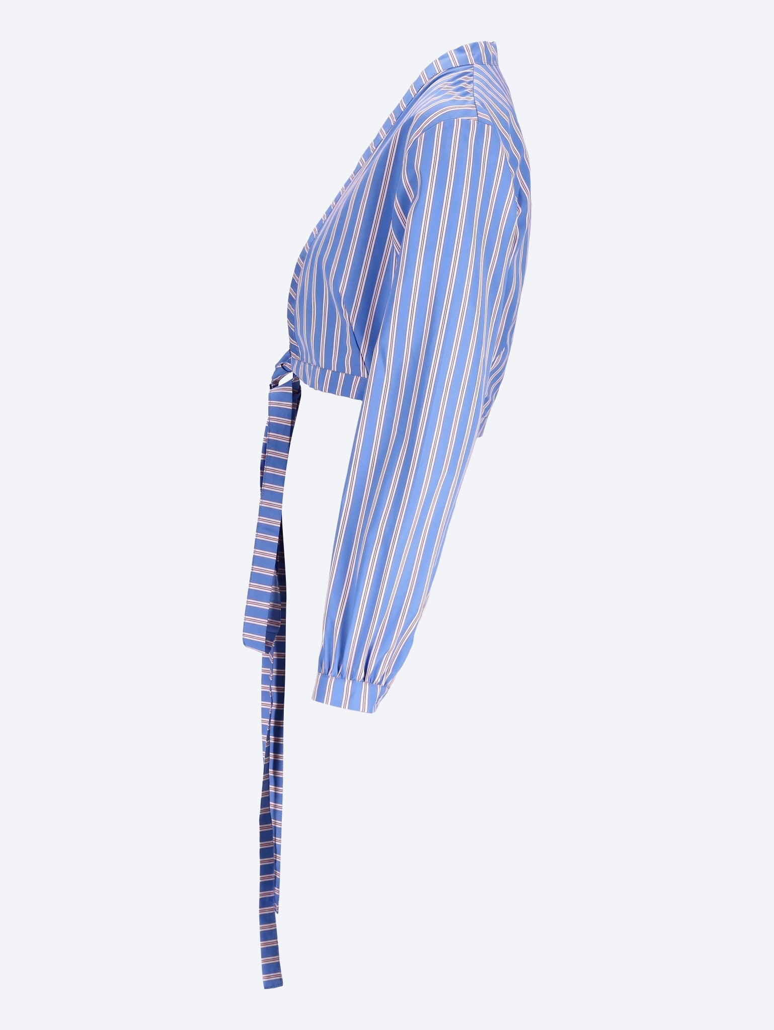 Terry stripes cropped shirt 2