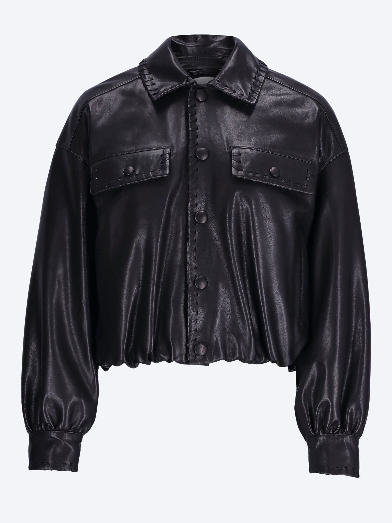 The leather bubble jacket 1