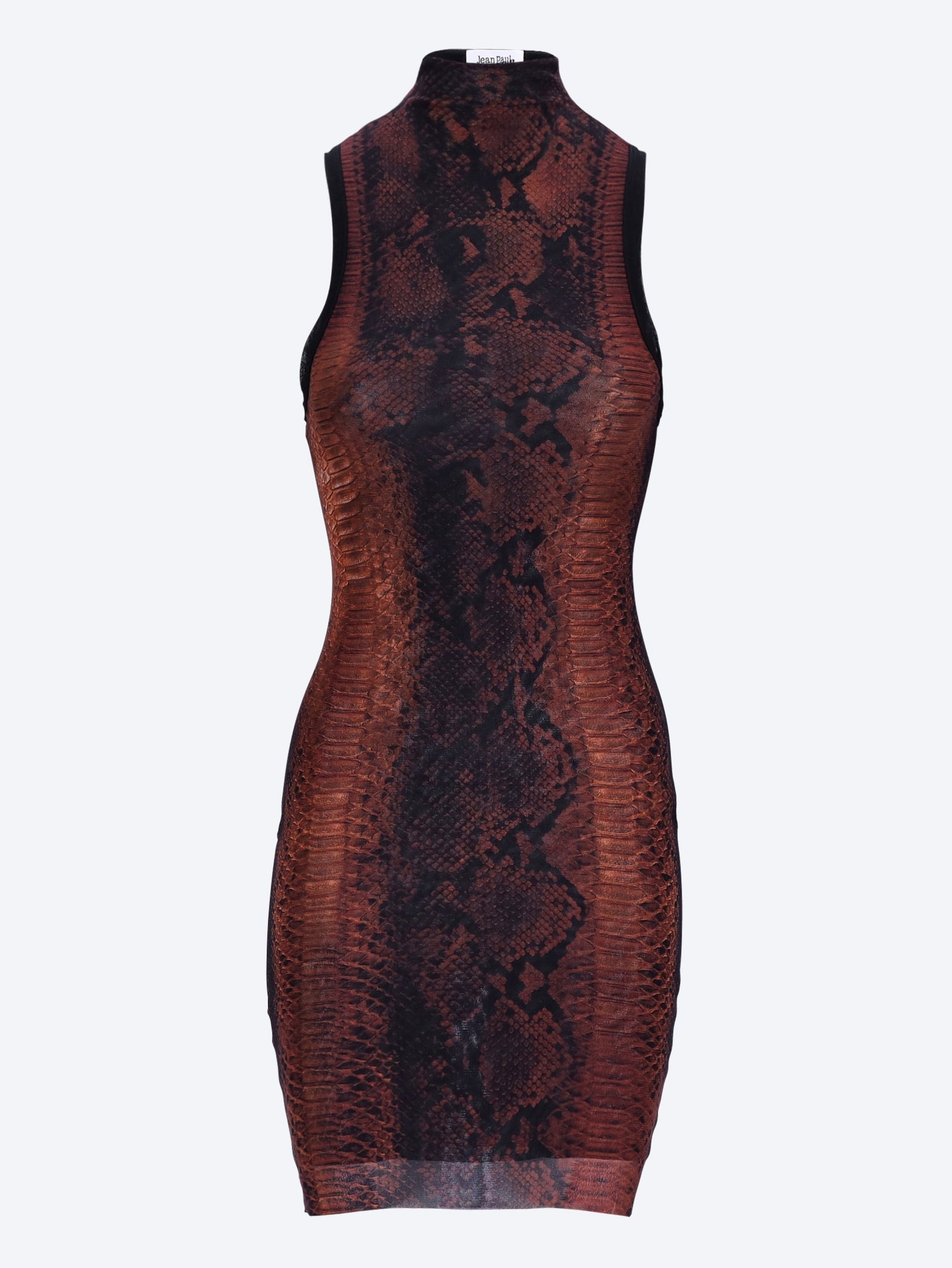 The python printed high neck dress 1