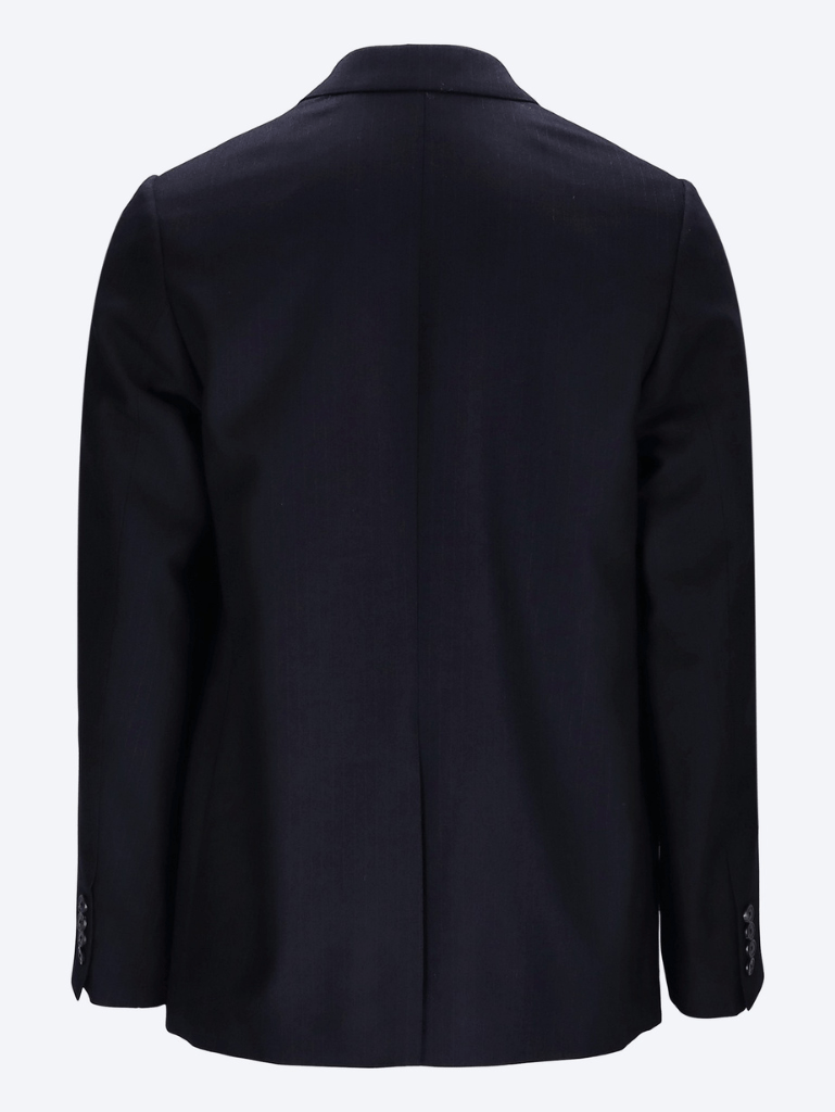 Three-button pinstripe wool blazer 3
