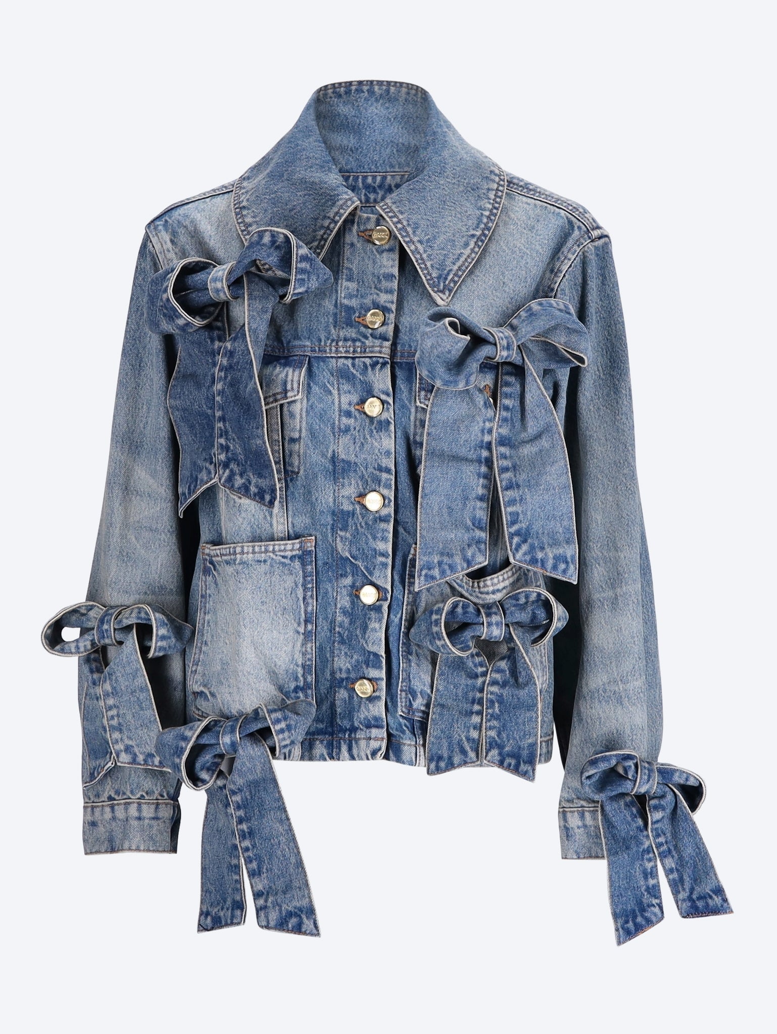 Tint rigid denim bow jacket 1