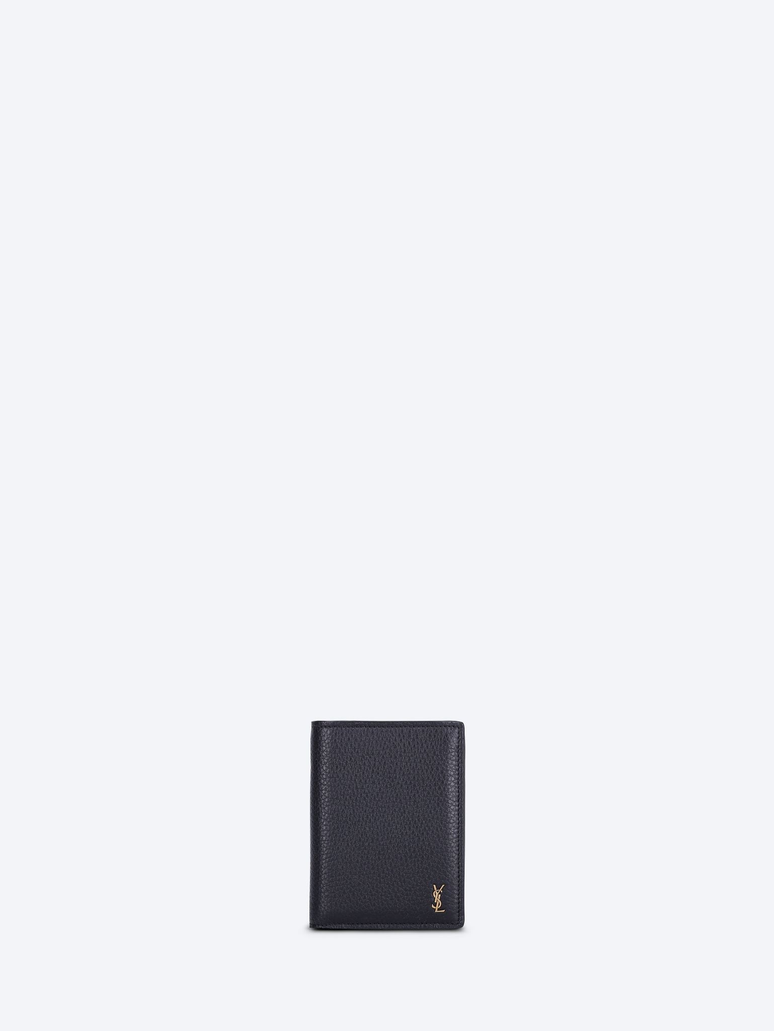 Tiny cassandre leather credit card wallet 1
