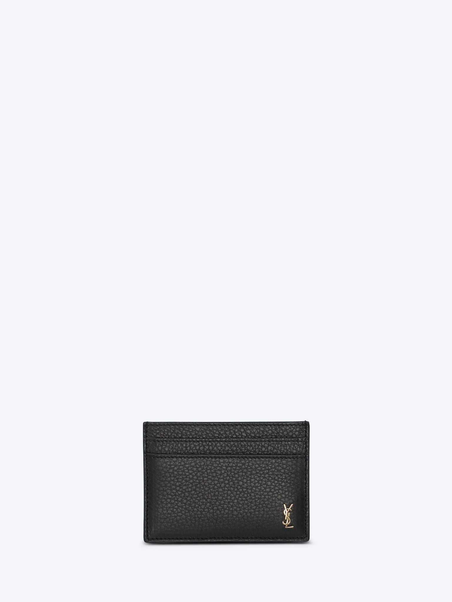 Tiny cassandre leather credit card wallet 1