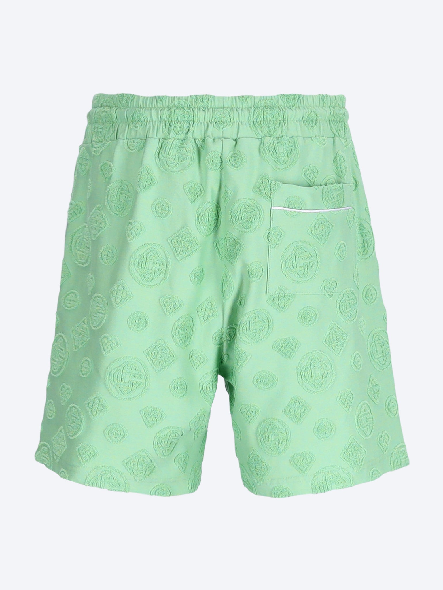 Towelling monogram shorts 3