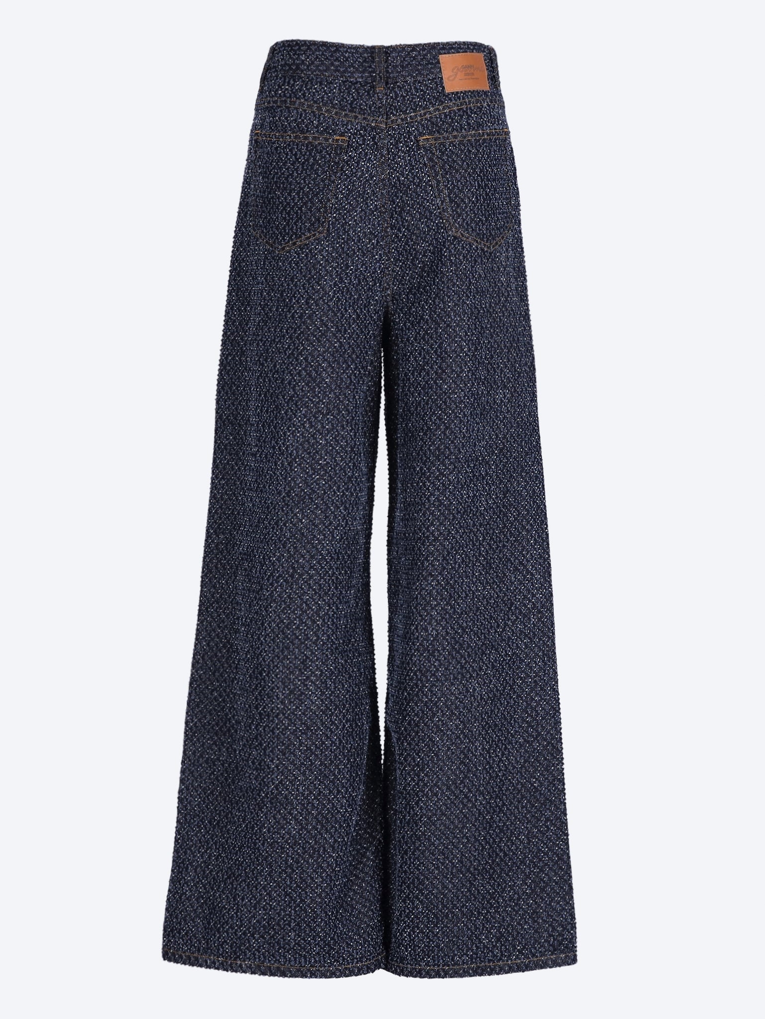 Tweed denim baggy jeans 3