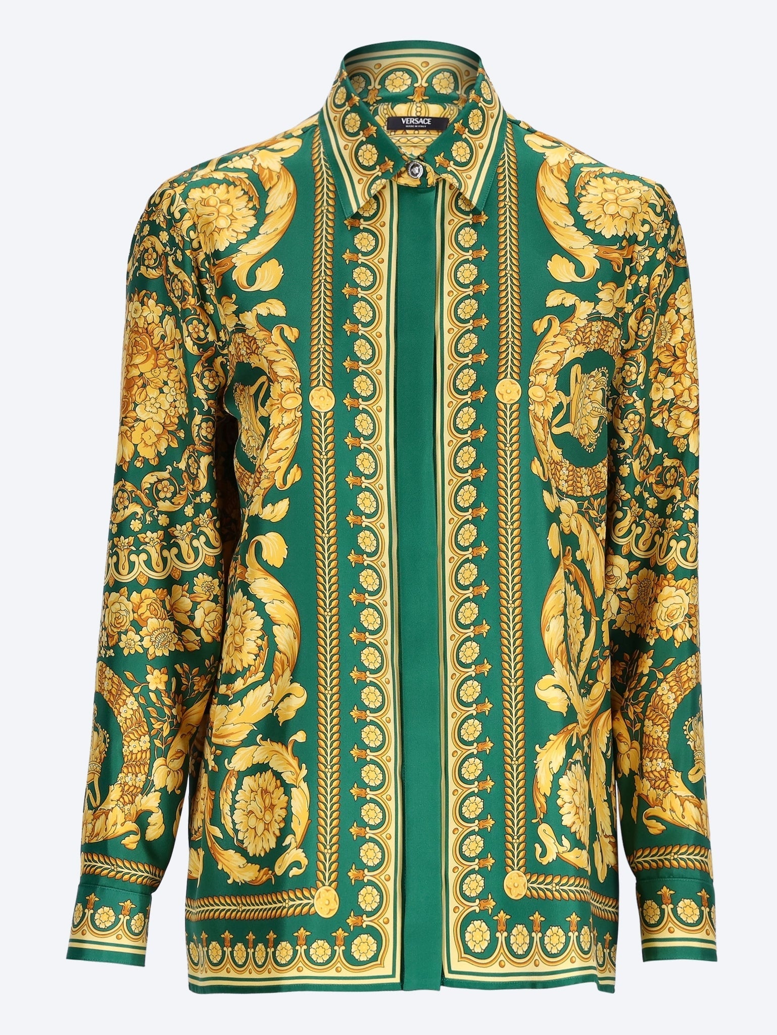 Twill silk fabric baroque heritage print shirt 1