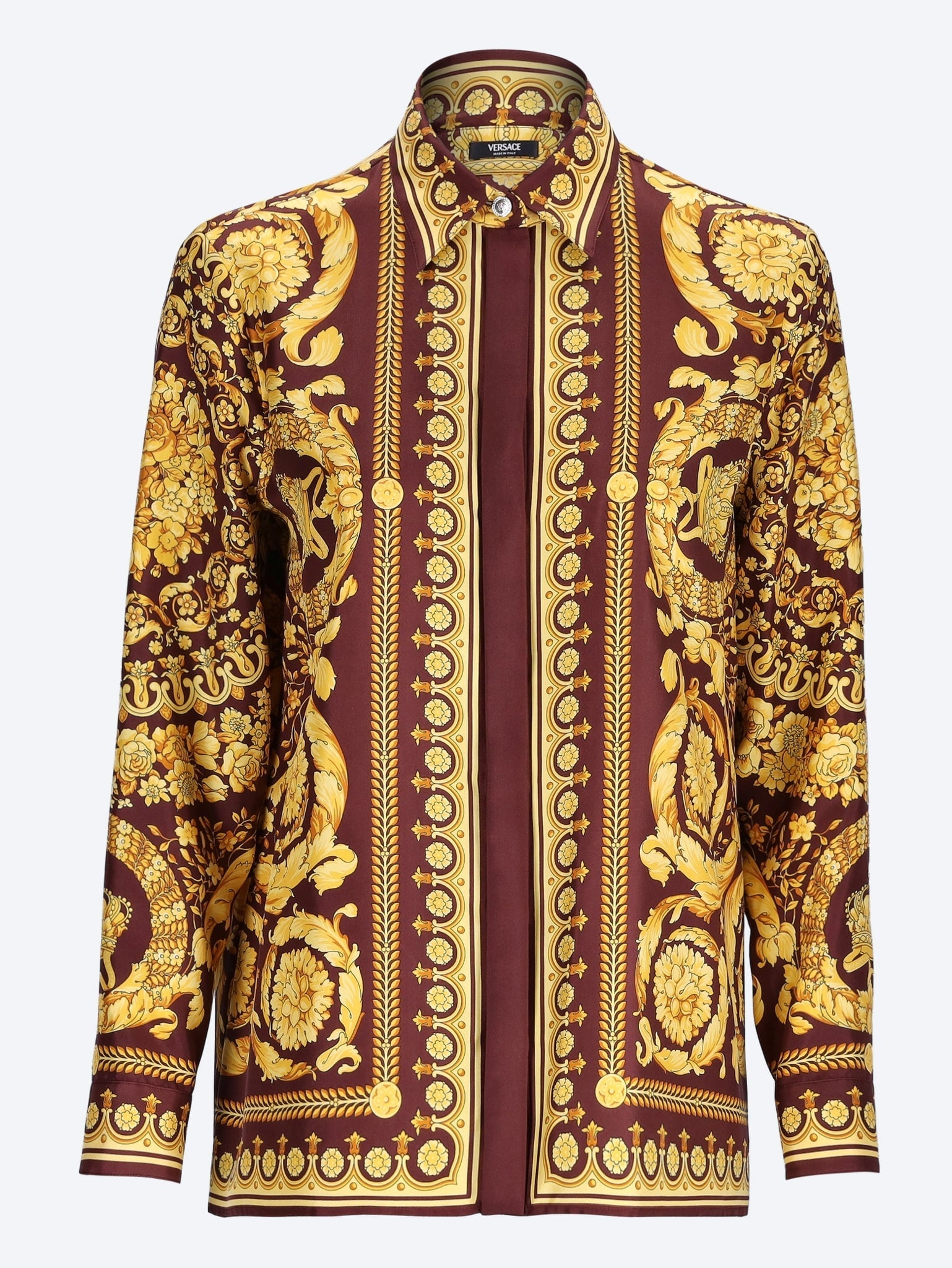 Twill silk fabric baroque heritage print shirt 1
