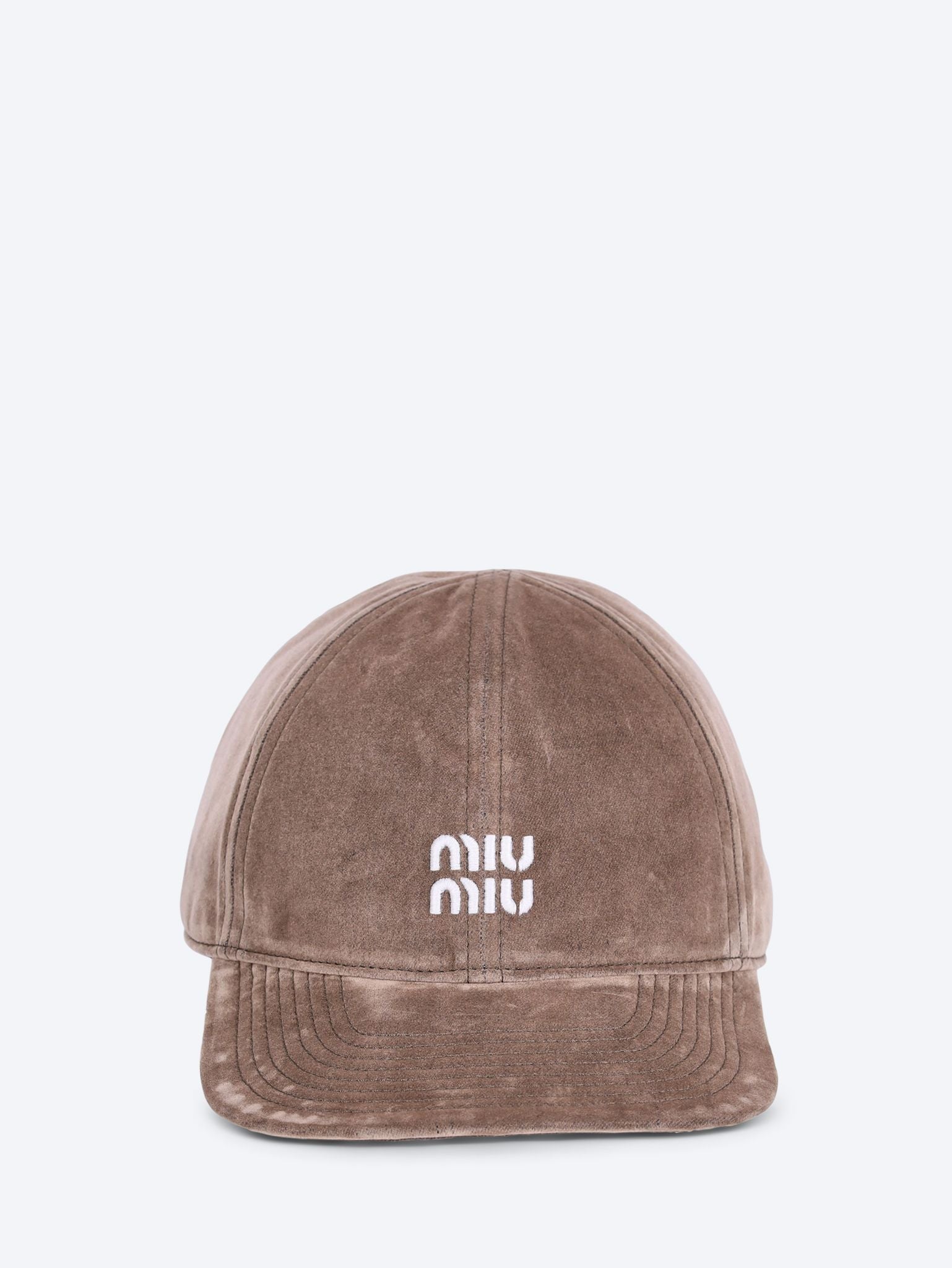 Velvet chambray miumiu logo cap 1