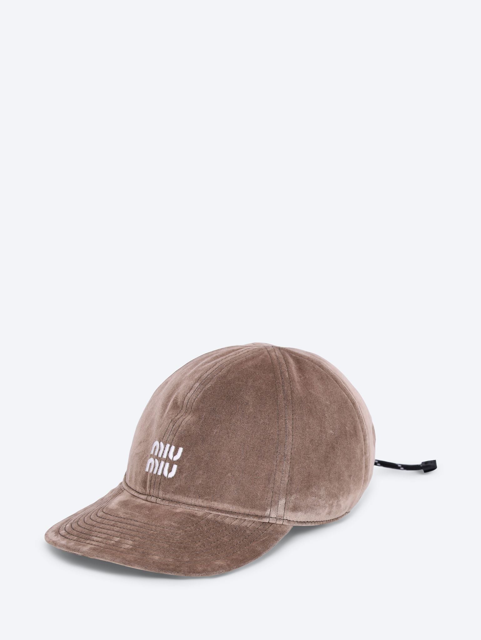 Velvet chambray miumiu logo cap 2