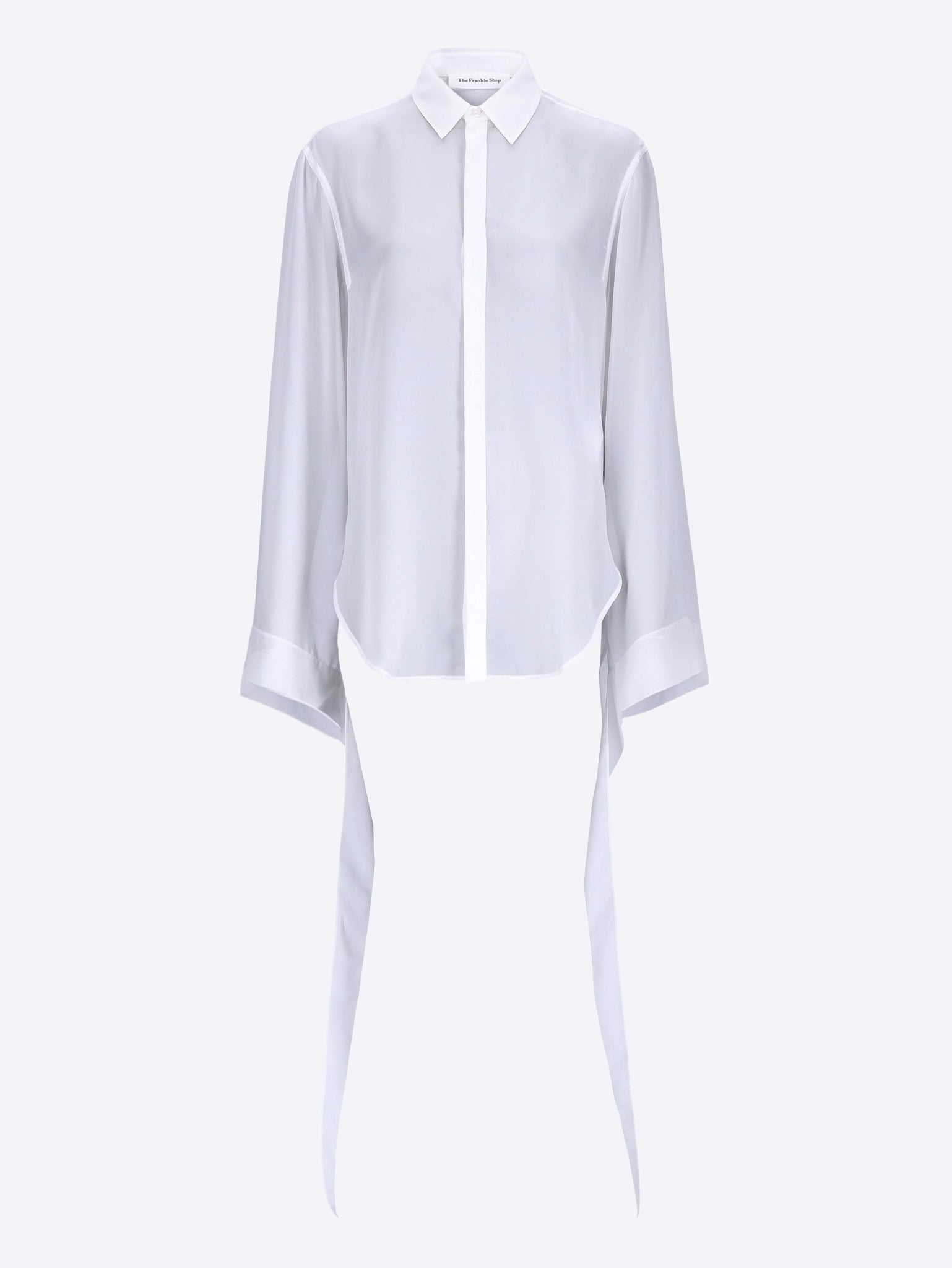 Verlin sheer chiffon tie cuff shirt 1