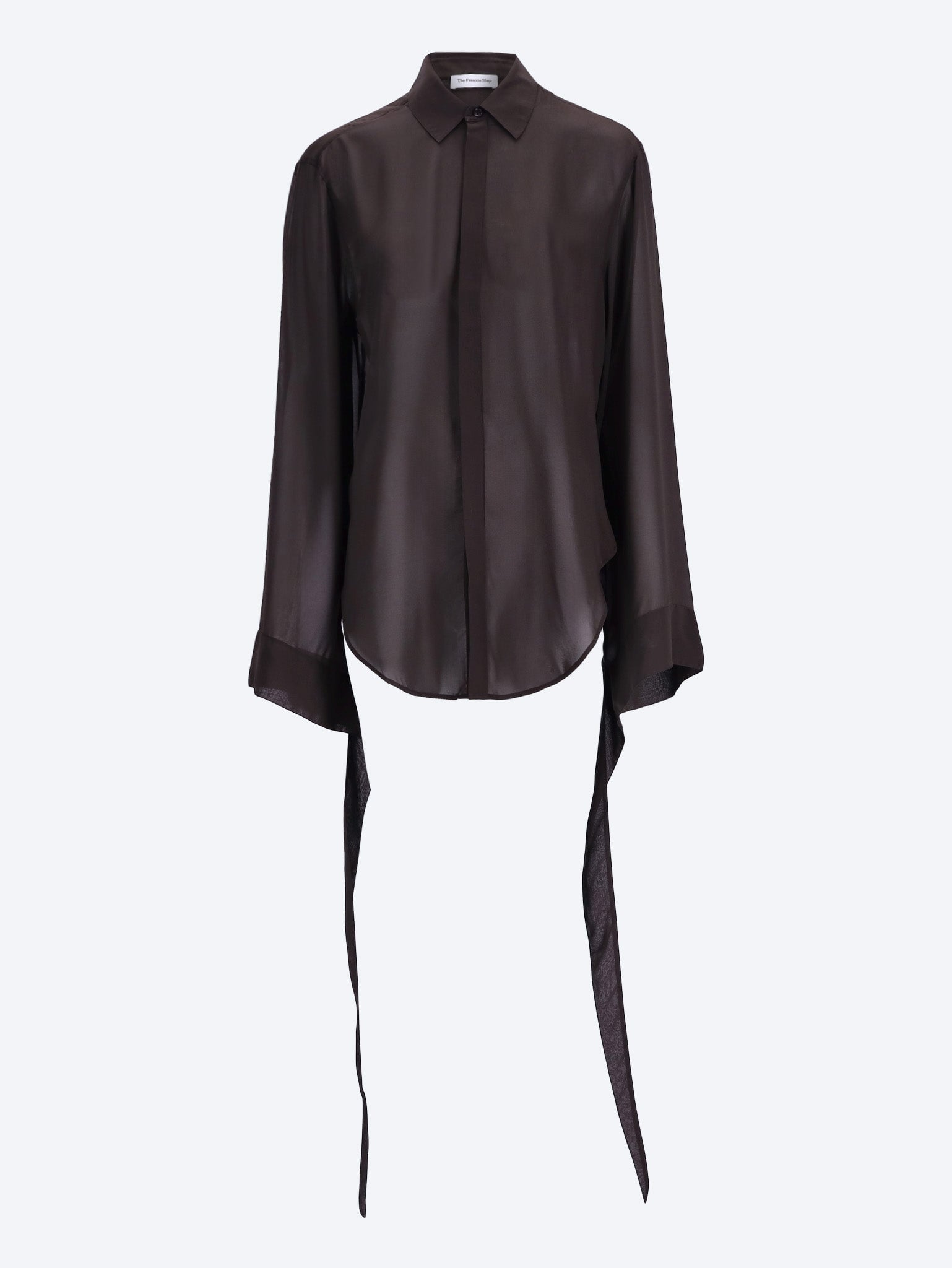 Verlin sheer chiffon tie cuff shirt 1