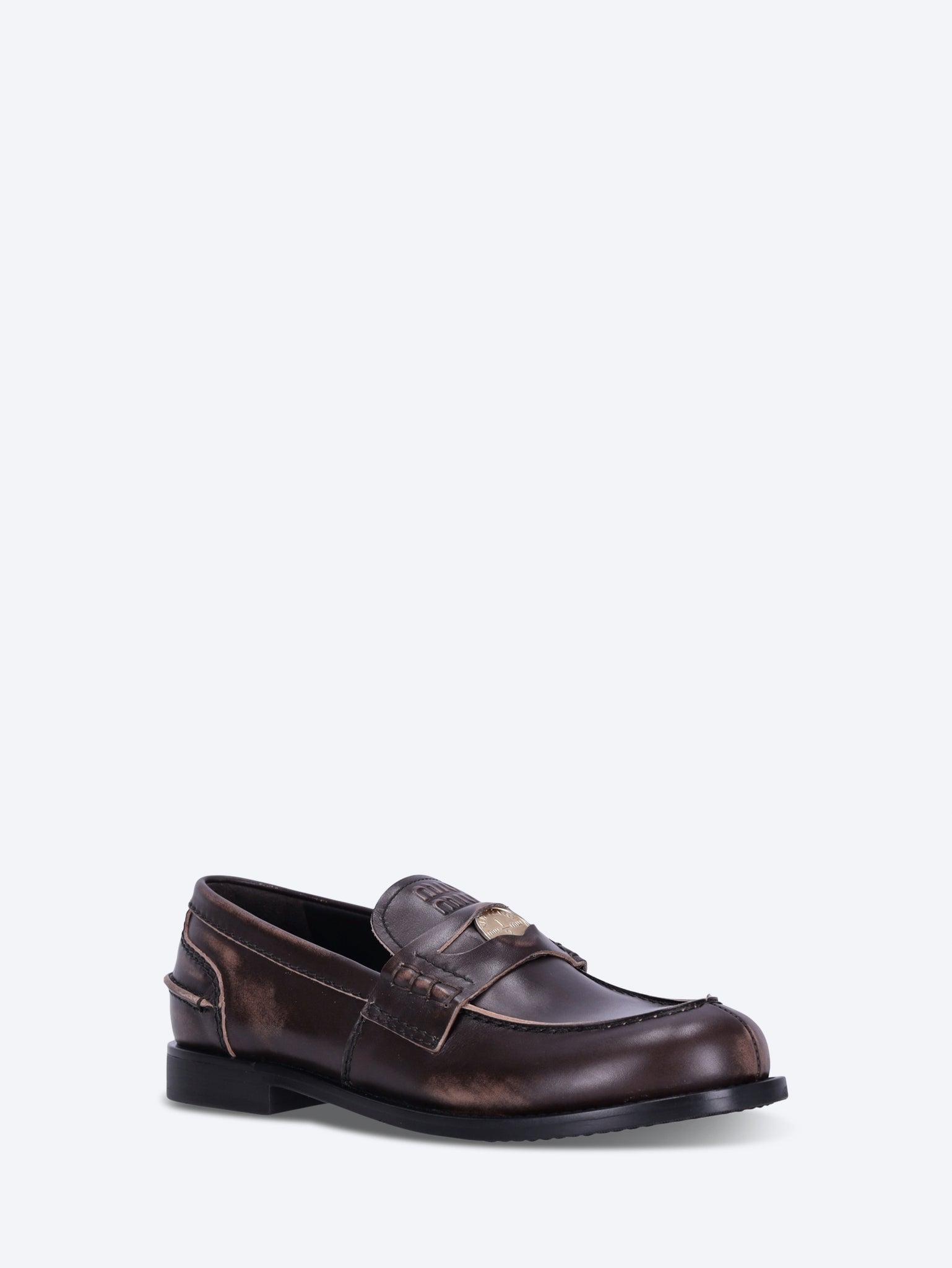 Mocassins Penny en cuir effet vintage 2