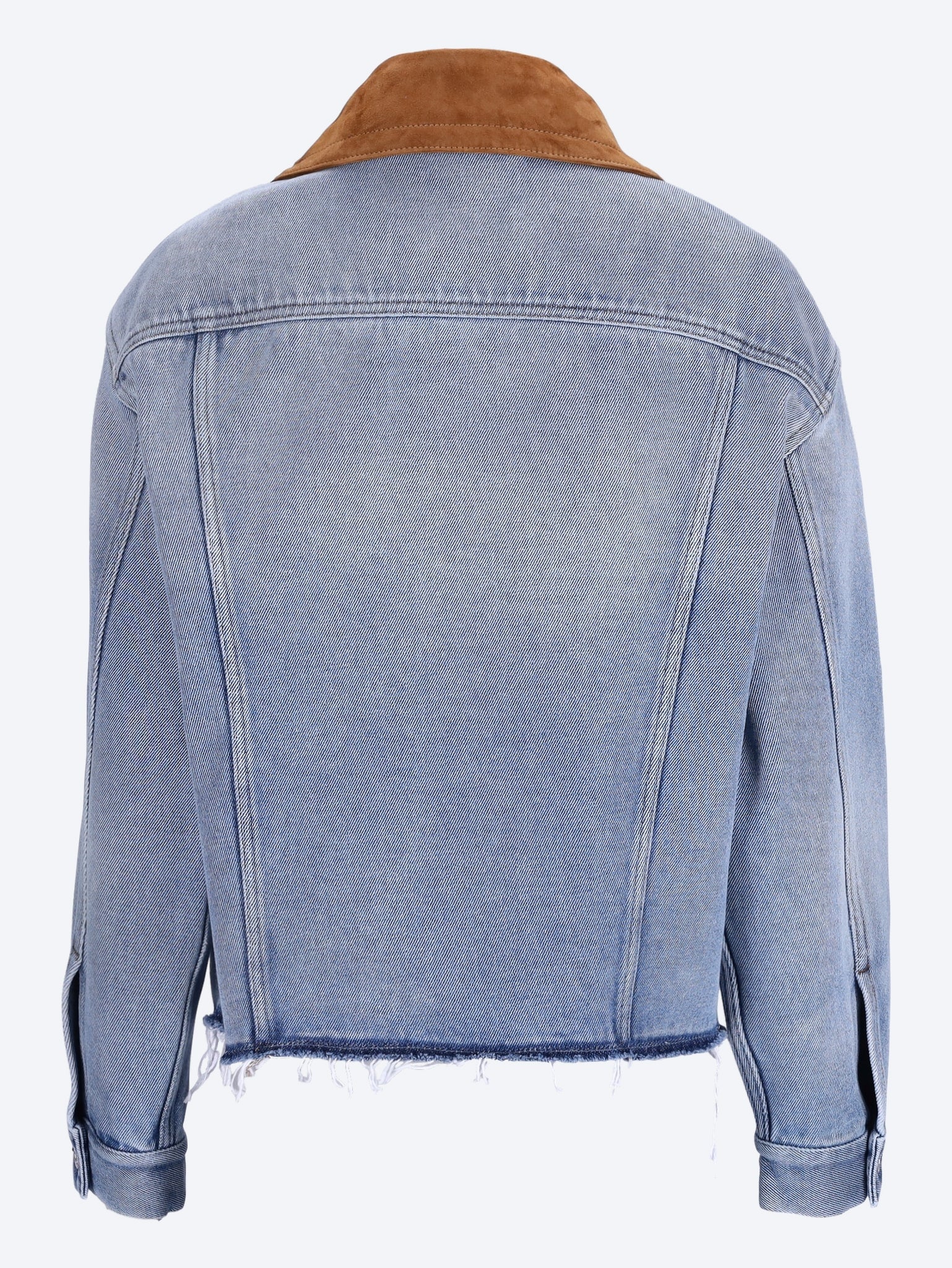 Washed denim and suede blouson jacket 3