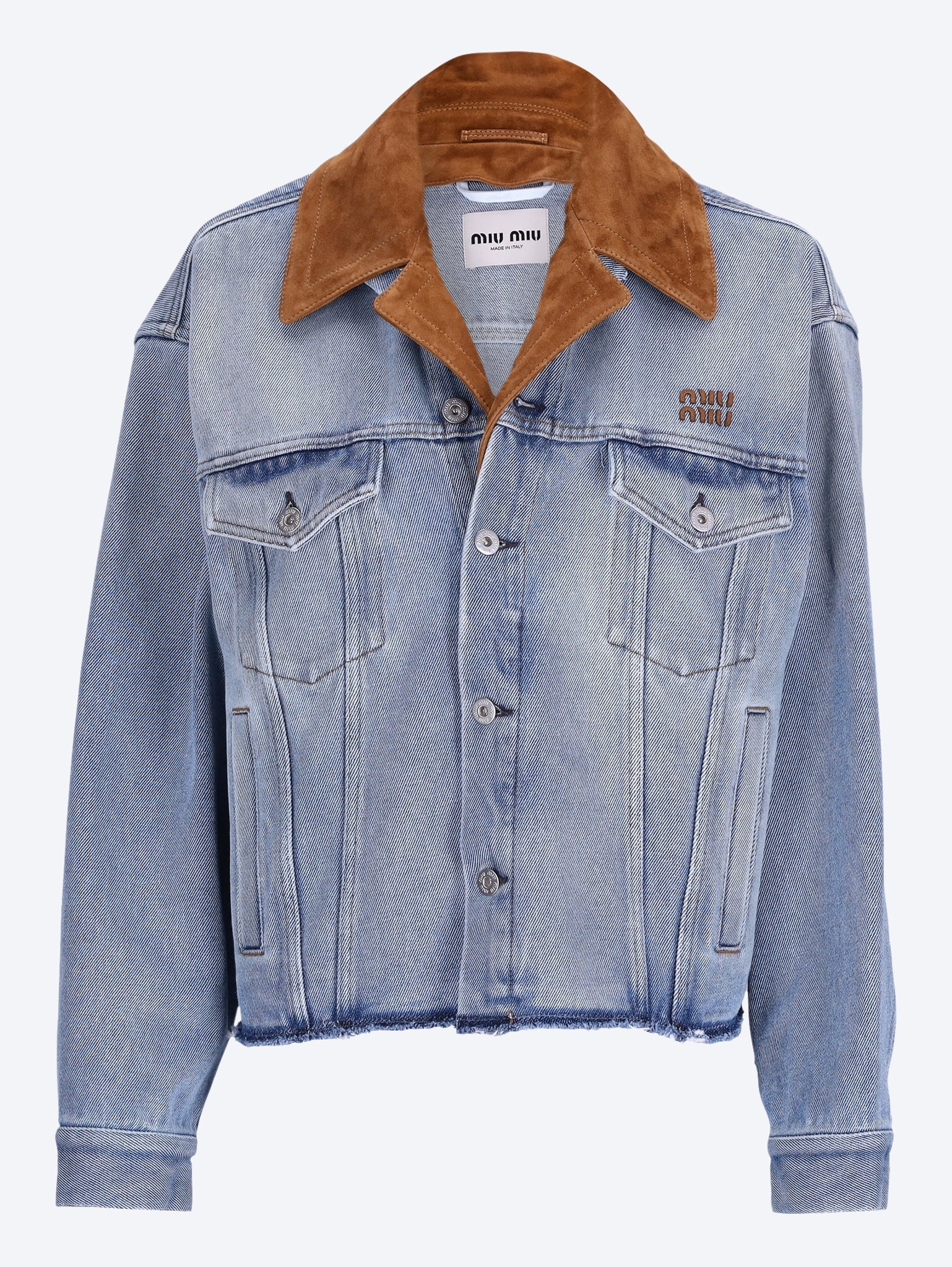 Washed denim and suede blouson jacket 1
