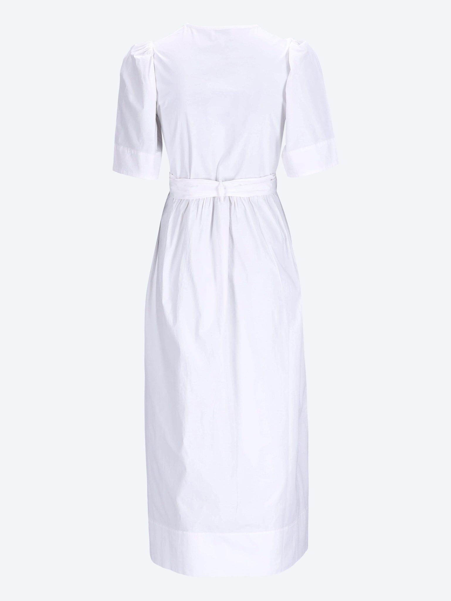 Washed stretch cotton tie strap midi dress 2