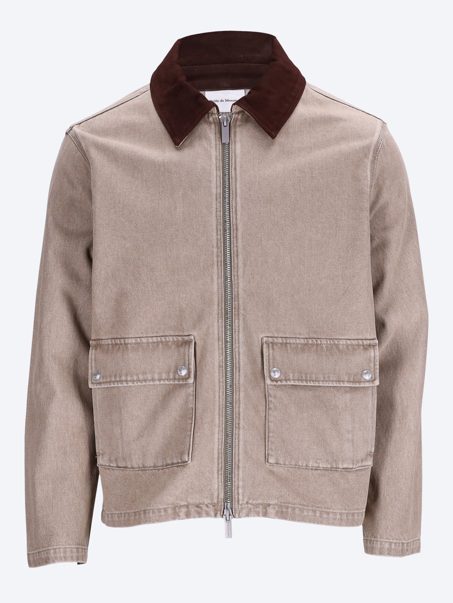 Washed zipped denim jacket 1