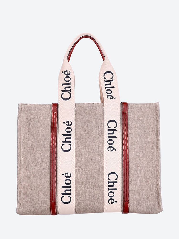 Woody linen large tote bag 1