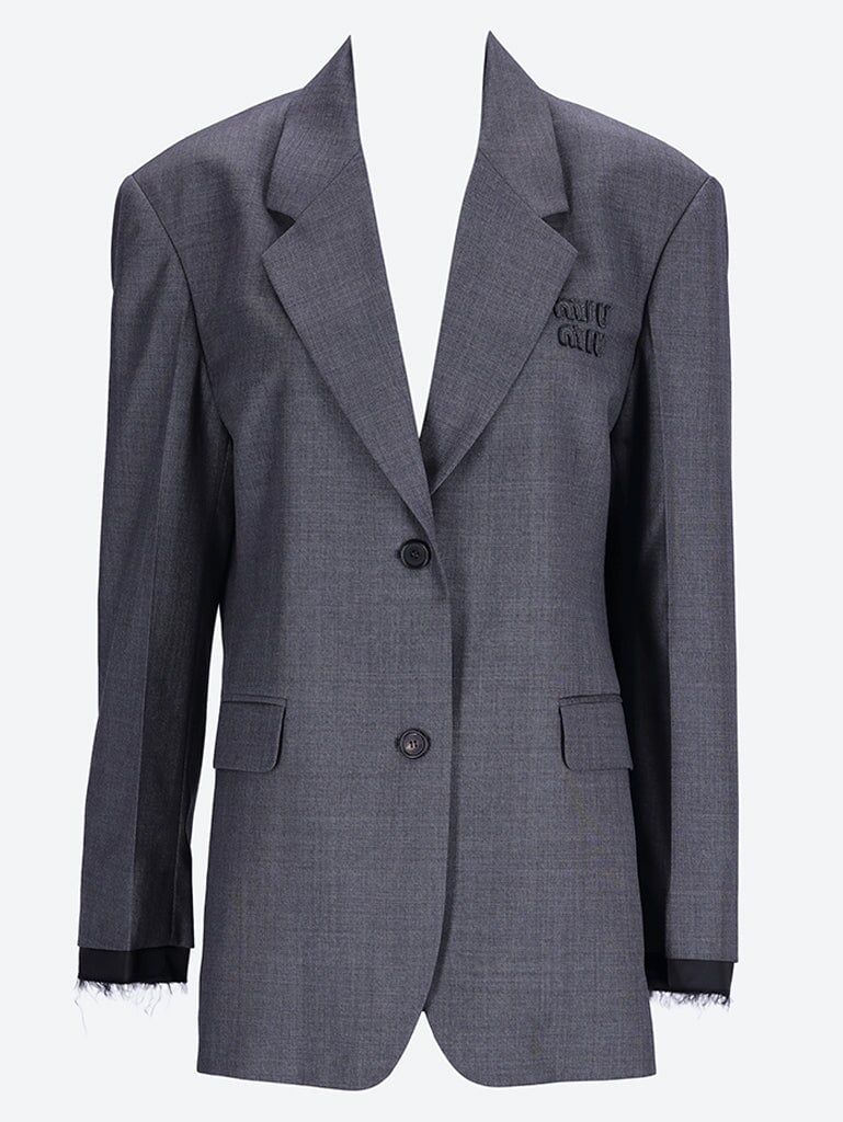 Single-breasted Prince of Wales check grisaille jacket 1