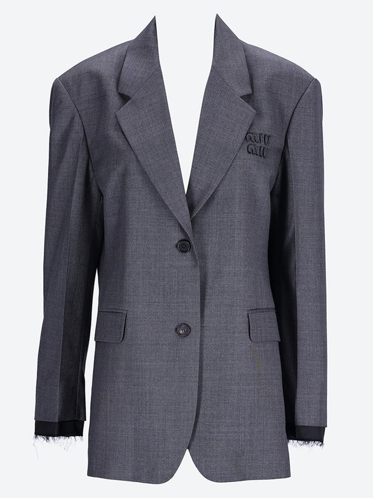 Single-breasted Prince of Wales check grisaille jacket 1