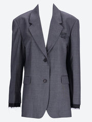 Single-breasted Prince of Wales check grisaille jacket ref: