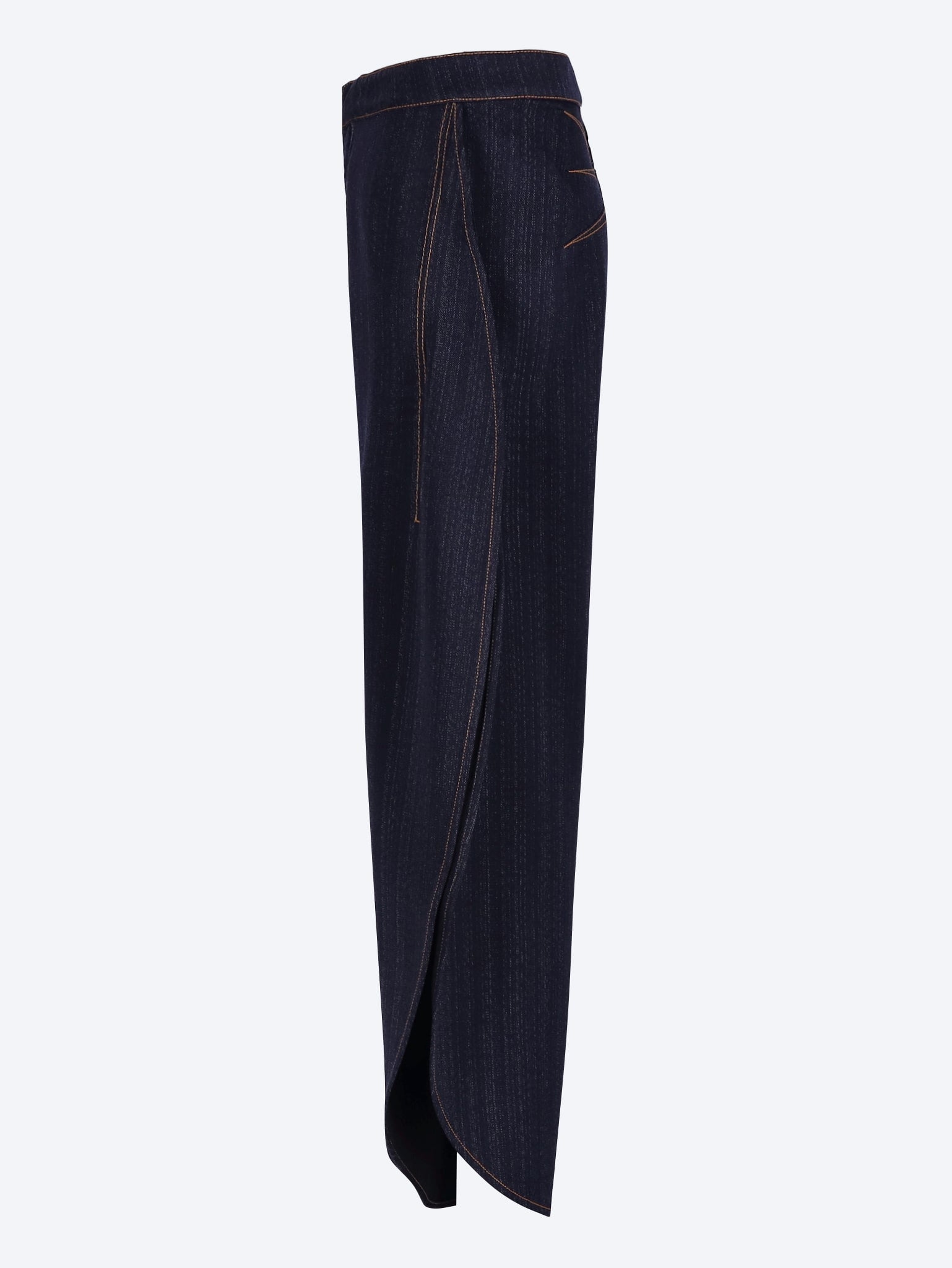 Wool denim petal pants 2