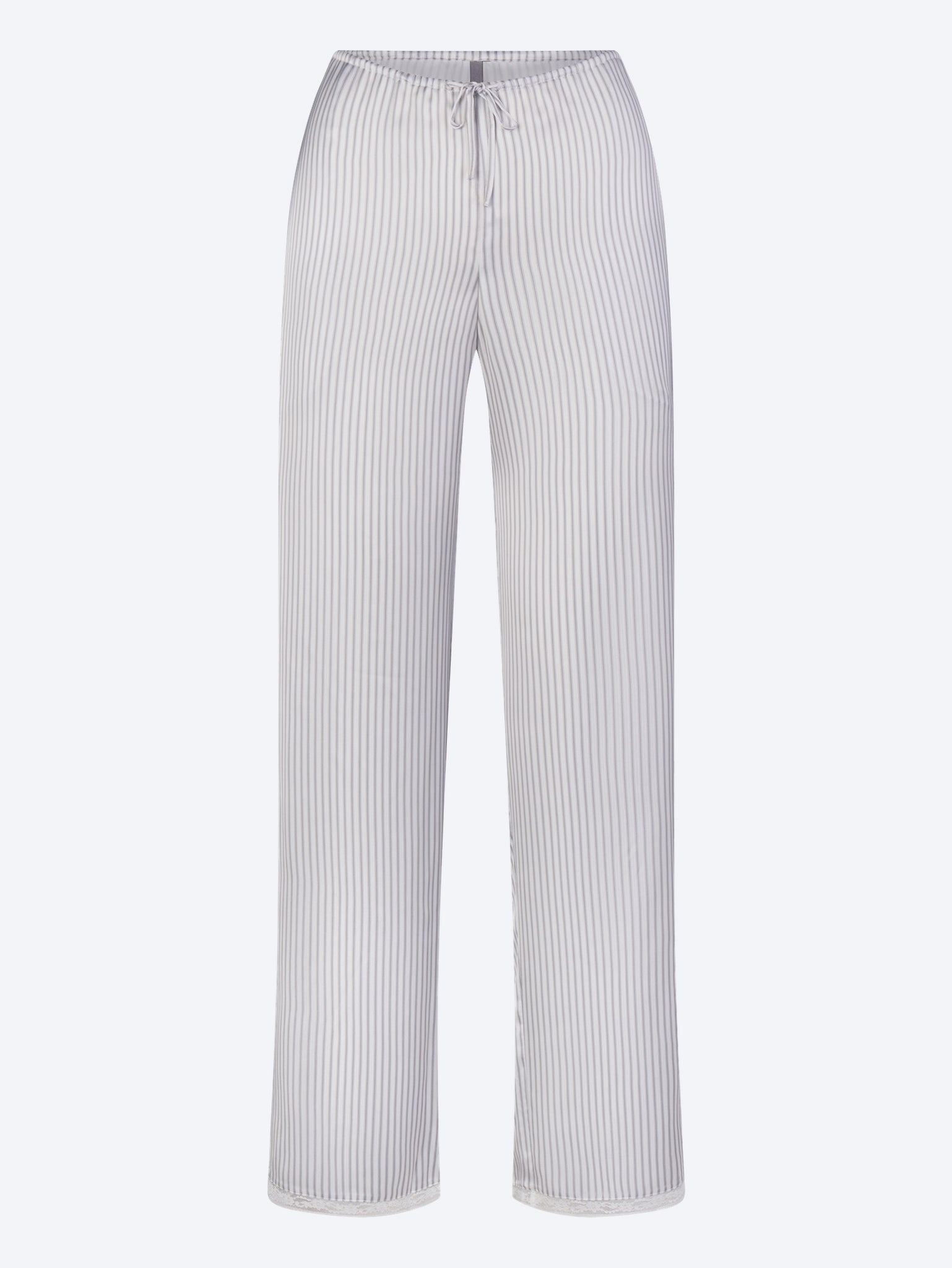 Pantalon de nuit tissé brillant avec dentelle 1
