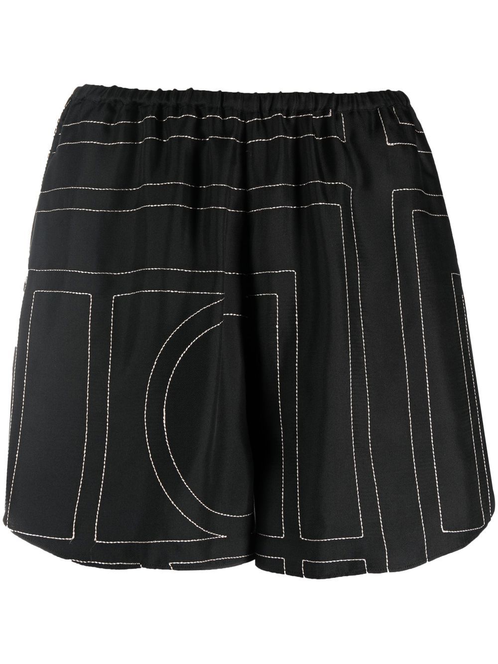 Pyjama-Shorts aus Seide mit Monogrammmuster 1