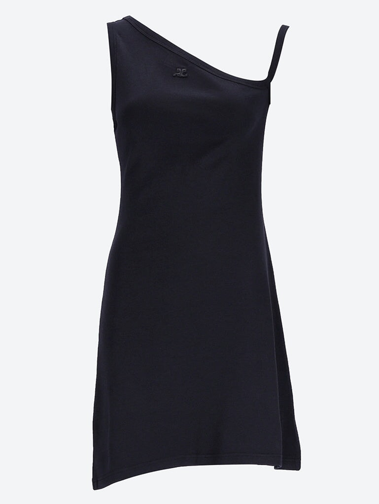 Bumpy one-sleeve mini dress 1