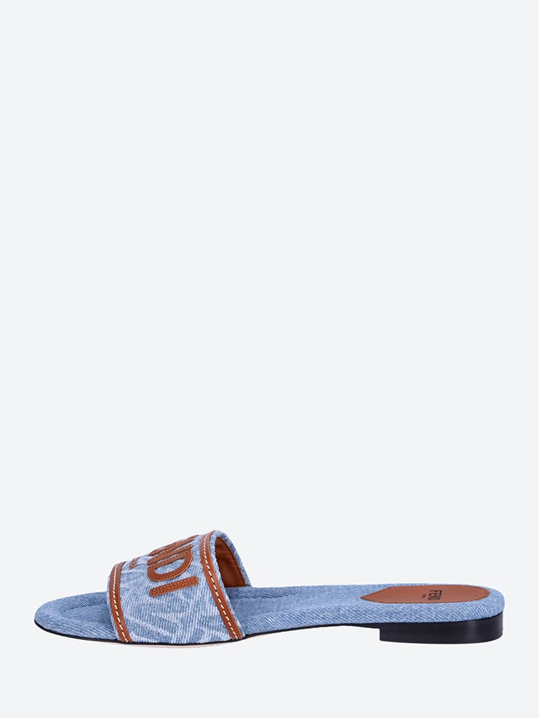 Denim embossed logo slides 4
