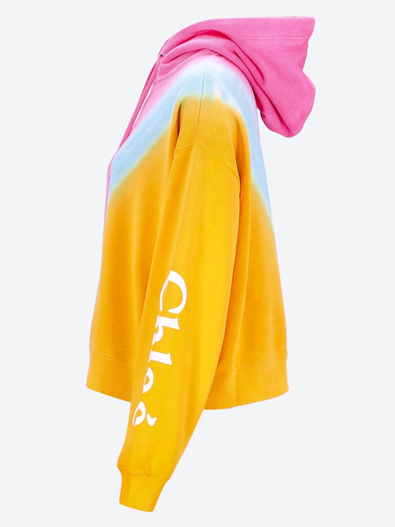 Dip dye print hoodie 2
