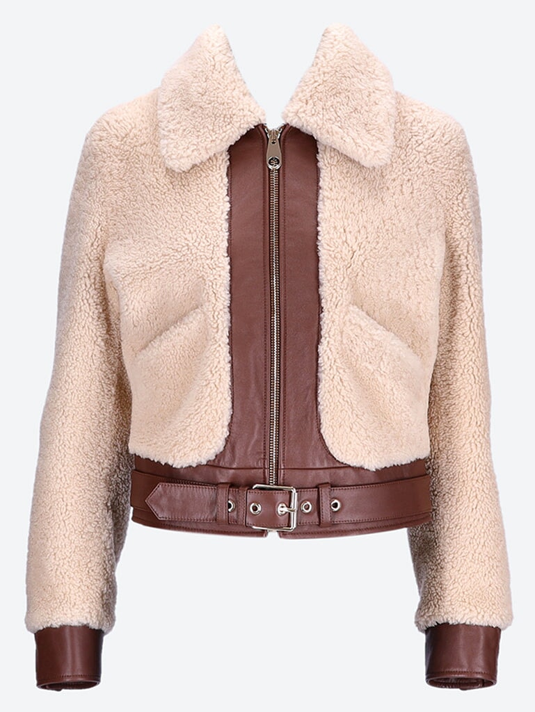 Patchwork leather jacket 1