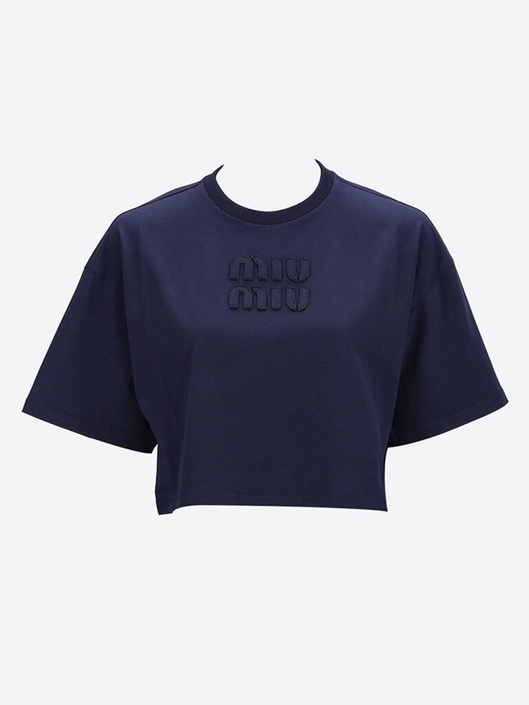 MIU MIU Women Cropped Jersey T-shirt