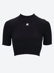 Rib knit crop sweater ref: