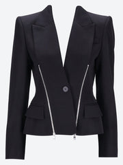 Zip peplum single breasted blazer ref: