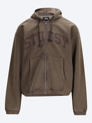 Kapuzenpullover mit Reißverschluss und verblasstem Grafikmuster ref: