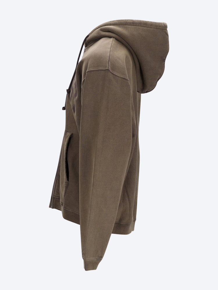 Kapuzenpullover mit Reißverschluss und verblasstem Grafikmuster 2