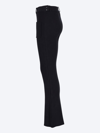 2-pockets rib knit pants