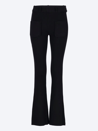 2-pockets rib knit pants