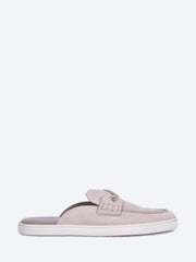 Flache Chanme-Loafer aus genarbtem Nubukleder ref: