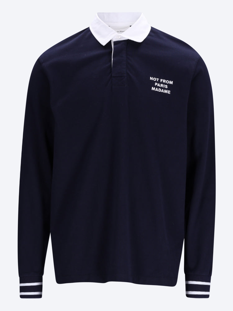 Langarm-Poloshirt mit Slogan 1