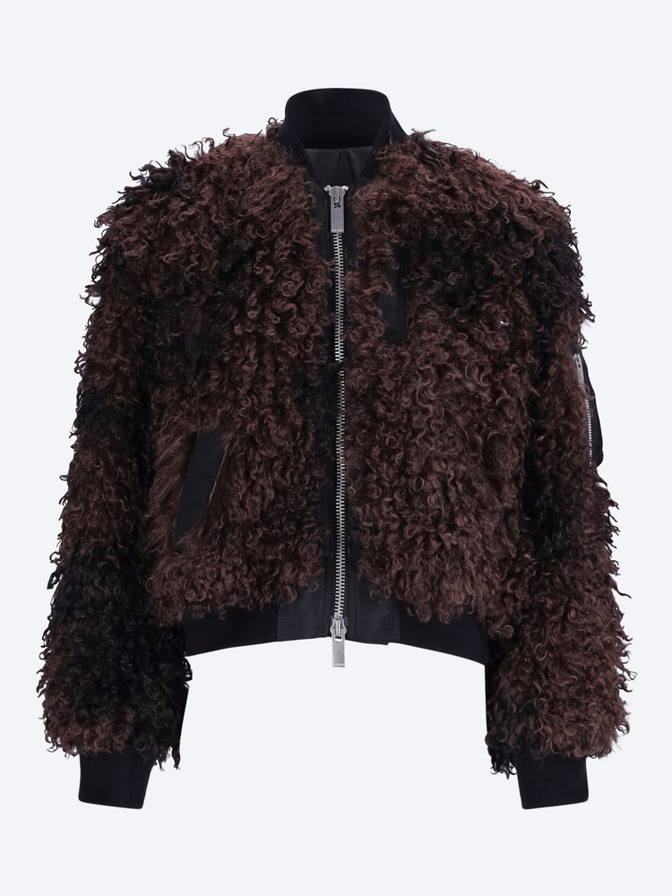 Curly faux fur blouson jacket 1