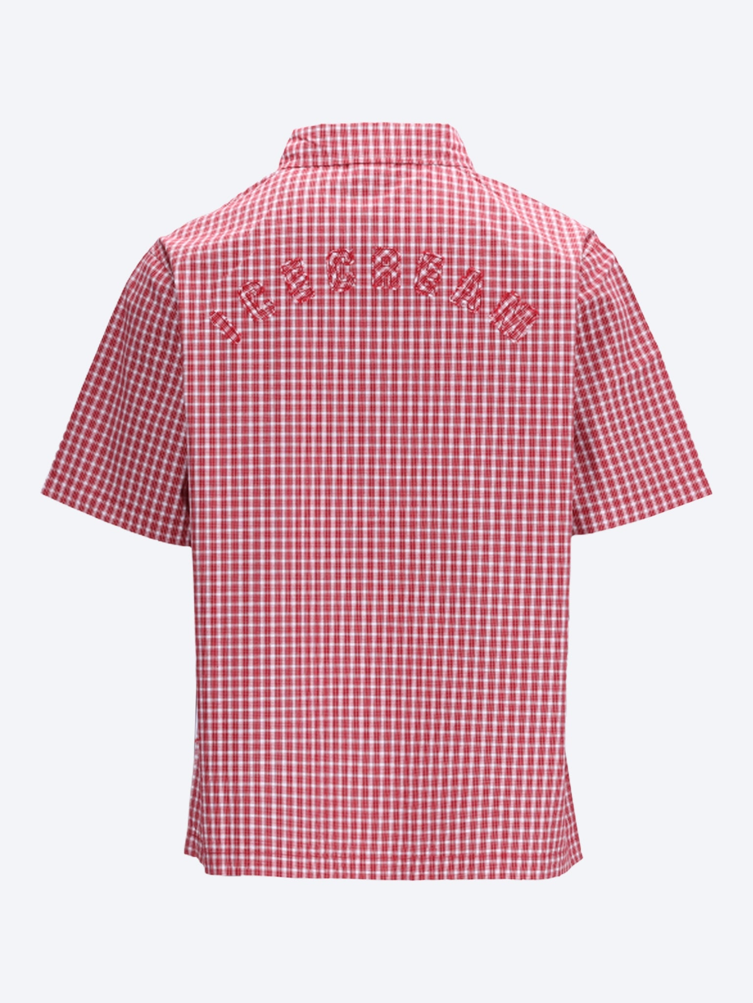 Kurzarmhemd mit appliziertem Running-Dog-Karomuster 2