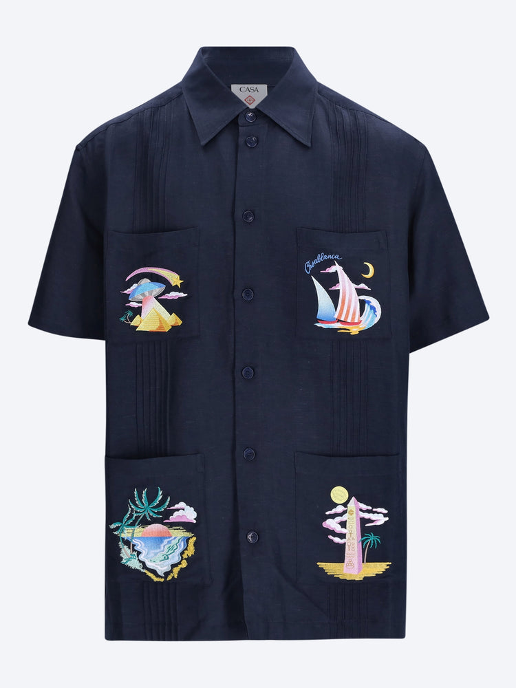 Phantasmagoria pin tuck embroidered shirt 1