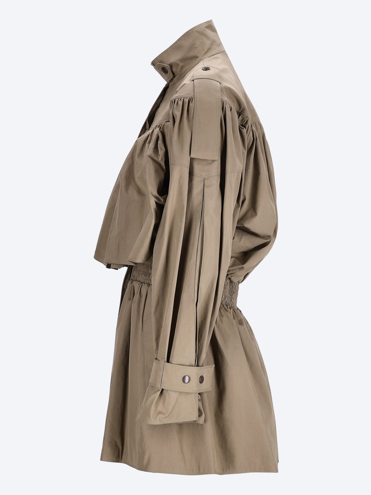 Kurzer Trenchcoat mit hohem Kragen 2