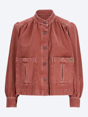 Hochgeschlossene, geraffte Jeansjacke ref: